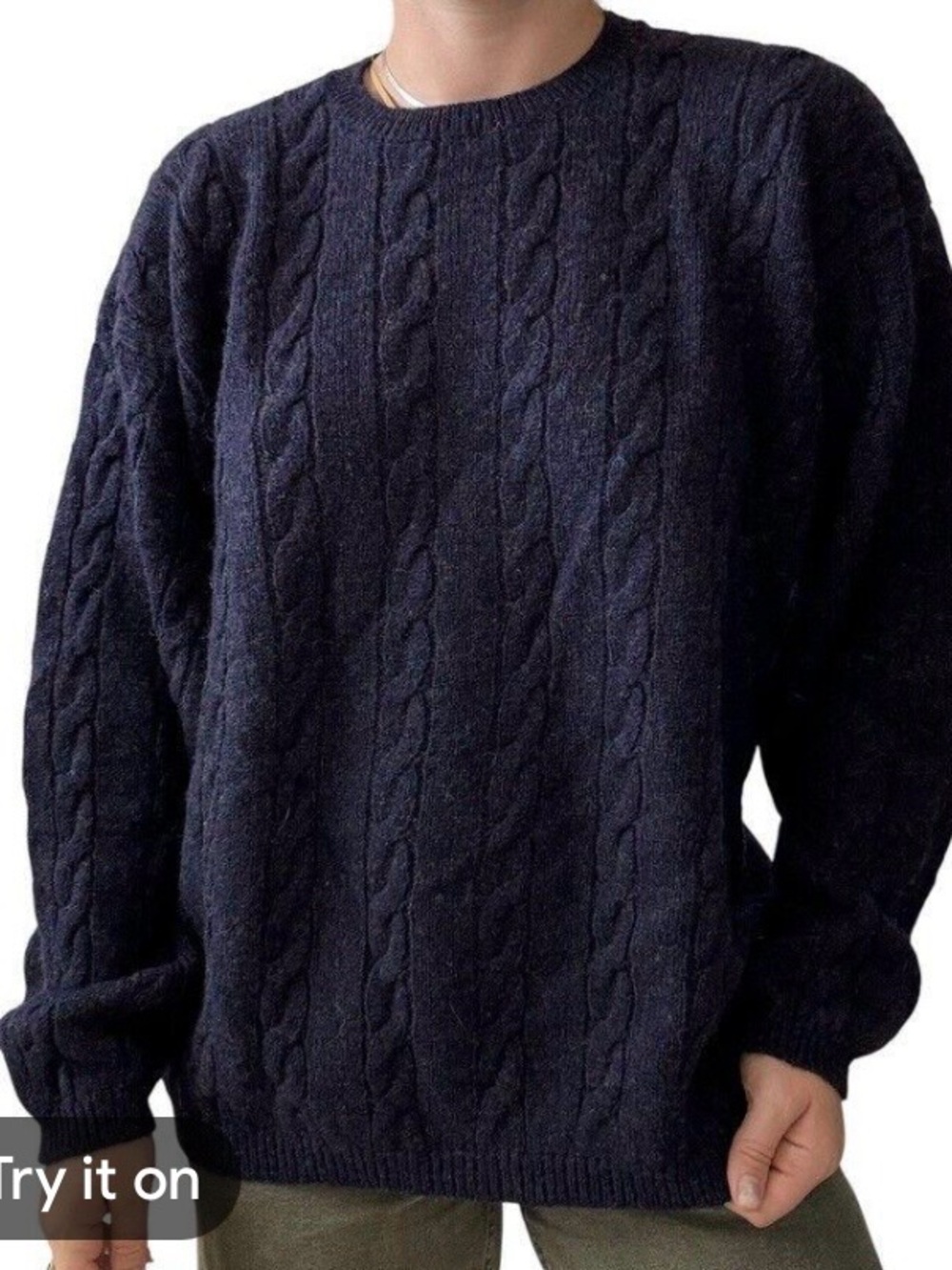 New Steve & Barry's Navy Cable Knit Sweater XXL